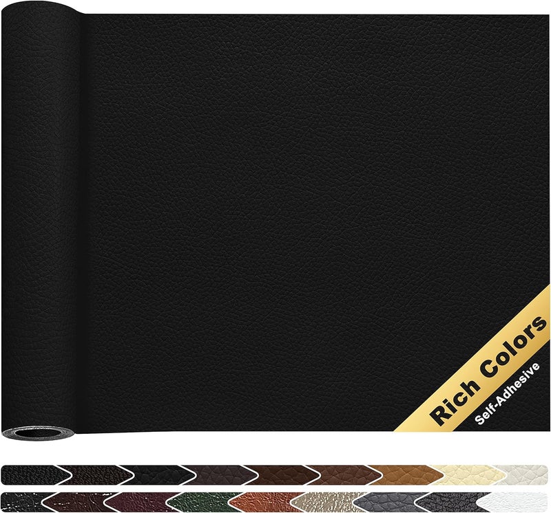 KING MOUNTAIN Leather Repair Patch,16 x 60 Inches self Adhesive Leather Repair Tape for Damaged Leather Furniture, Sofa Seating,Car Seats, Leather Goods(Black) - Image 1